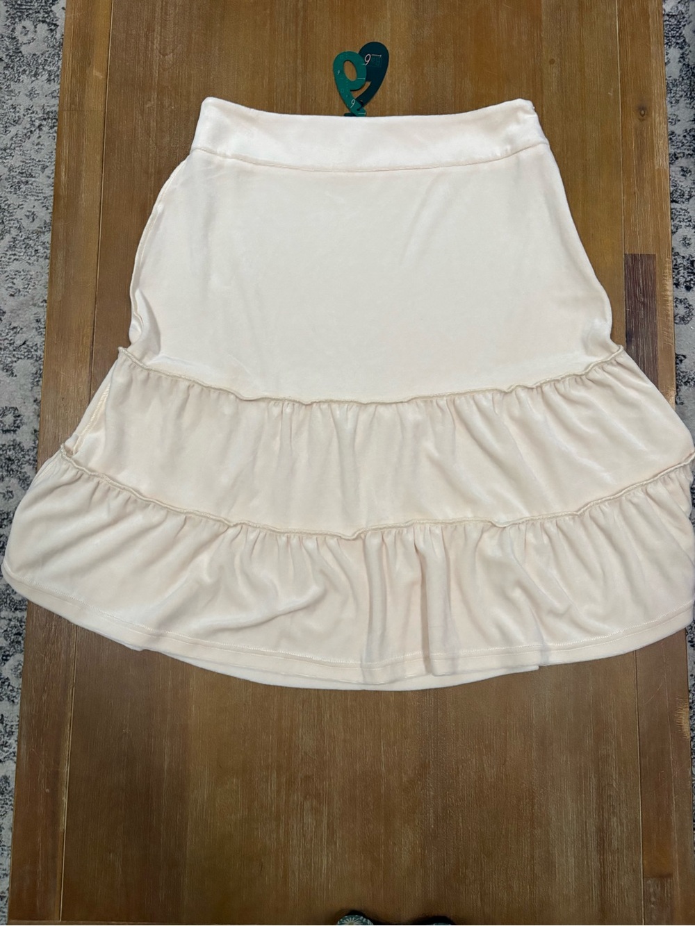 Soft Cream Tiered Ruffle A-Line Skirt by